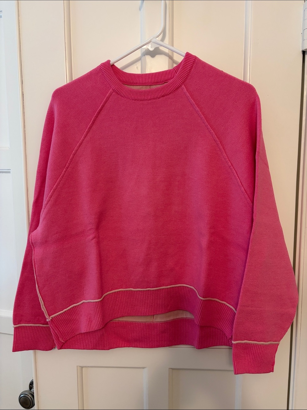 Pilcro Bright Pink Crewneck Sweater